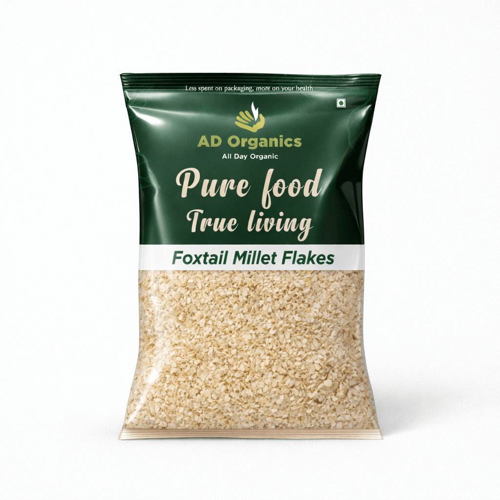 Organic Organic Foxtail Millet Flakes (Kangni) - Low GI, High Fiber Breakfast Flakes - adorganics.in